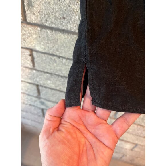 Trust Black Button-Up Shirt XL 55% Linen 45% Rayon Short Sleeve Casual With Pock - Picture 5 of 9